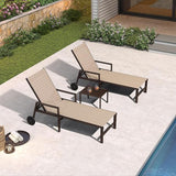 PURPLE LEAF Outdoor Chaise Lounge Chair Set of 2 with Armrests - Photo 8
