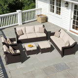 6 Pieces Patio Conversation Furniture Set - 2 Sofas, 2 Armchairs, 2 Ottomans - Photo 6