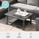Martha Stewart Bedford Indoor-Outdoor Patio Coffee Table with Lower Shelf, Faux Wood Top - Photo 5