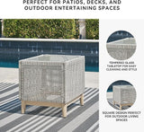 Signature Design by Ashley Seton Creek Contemporary Chic Outdoor All-Weather Resin Wicker End Table with Tempered Glass - Photo 5