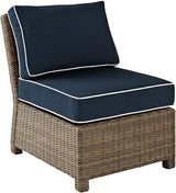 Crosley Furniture Bradenton Armless Outdoor Sectional Chair, Wicker Patio Chairs for Porch, Deck, Backyard - Photo 1