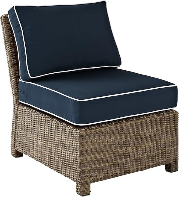 Crosley Furniture Bradenton Armless Outdoor Sectional Chair, Wicker Patio Chairs for Porch, Deck, Backyard - Photo 1