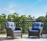 Rilyson Outdoor Wicker Patio Chairs Set of 2: High Back, Deep Seating, Wide Armrest, Thick Comfort Cushions - Photo 6