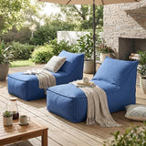 Christopher Knight Home Venny 48" L Outdoor Bean Bag Chair Set of 2, Fabric Bean Bag Chair for Adults and Kids - Photo 3