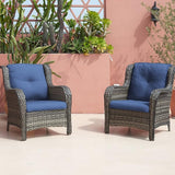 Rilyson Patio Chairs Outdoor Wicker Chair - Rattan Dining Chairs Porch Chairs Outside Club Chairs with High Back and - Photo 6