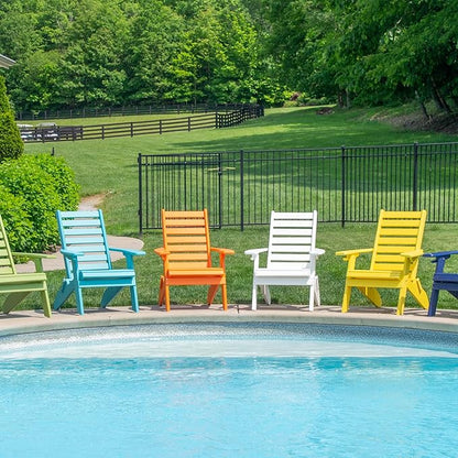 Furniture Barn USA Farmhouse Collection Poly Ladderback Folding Adirondack Chair, Bright White