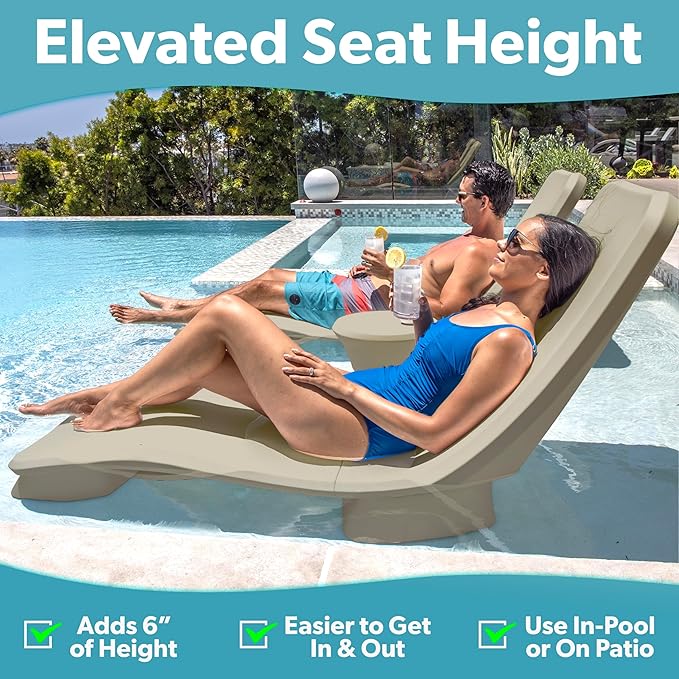 GoSports Coast Modern in Pool Lounge Chair - Waterproof & Weighted Chaise Lounger - Outdoor Pool Furniture for Patio or - Photo 4