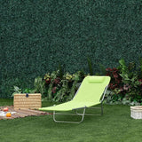 Outsunny Folding Chaise Lounge Pool Chairs, Outdoor Sun Tanning Chairs with Pillow, Reclining Back - Photo 8