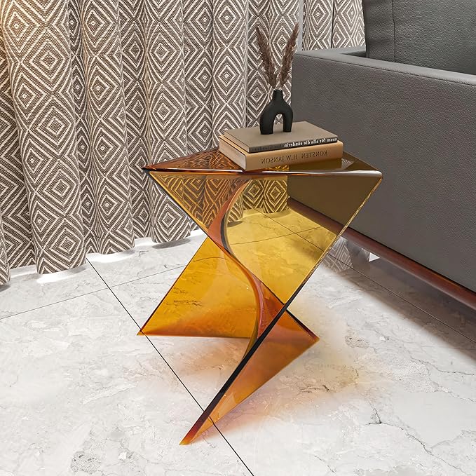 LeisureMod 15.75" Triangular Side Table, Stackable Plastic Accent End Table for Indoor & Outdoor Use - Photo 2