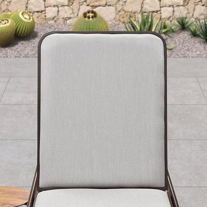 PURPLE LEAF Outdoor Chaise Lounge Set of 2 with Cushion Aluminum Pool Side Sun Lounges with Side Table Adjustable Reclining Patio Coffee