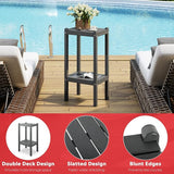 Costaelm Outdoor Side Table, 2-Tier Small Patio Coffee Tables for Outside, Outdoor End Tables for Patio - Photo 8