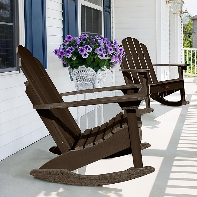 highwood Classic Westport Adirondack Rocking Chair, Weathered Acorn