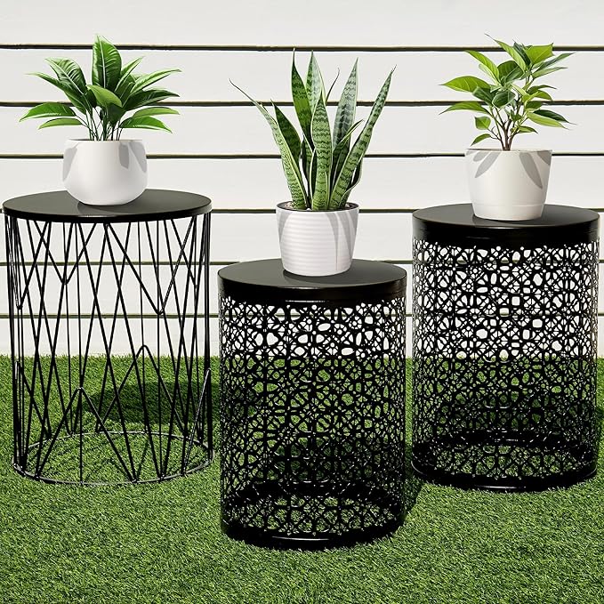 Y&M Set of 3 Stacking Coffee Table for Living Room, Nesting Side Table, Indoor End Tables for Bedroom - Photo 1