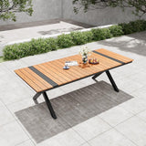 Pellebant 94" Outdoor Dining Table for 8-10, 8ft Aluminum Patio Table with Umbrella Hole - Photo 1