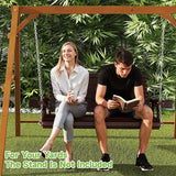 Real Relax Front Porch Swing, Wooden 2-Seater Outdoor Hanging Patio Swing Chair with Cup Holders - Photo 7