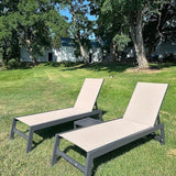 PURPLE LEAF Outdoor Chaise Lounge Set of 4 Aluminum Patio Lounge Chair with Wheels and Side Table Pool Chaise Lounge - Photo 1