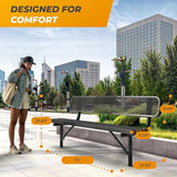 Heavy-Duty Outdoor Metal Bench, Thermoplastic-Coated, Inground, Weatherproof, Commercial-Grade for Parks, Gardens - Photo 4