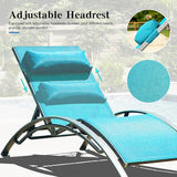 Domi Pool Lounge Chairs Set of 2, Outdoor Chaise Lounge with Side Table - Photo 6
