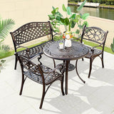Outdoor Dining Chair Cast Aluminum Patio Chairs Set of 2 All-Weather Patio Dining Chair with Adjustable Feet for - Photo 2