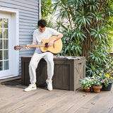 Greesum 120 Gallon Deck Box, Resin Outdoor Storage Container for Patio Furniture, Garden Tools, Pool Accessories - Photo 3