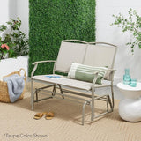 Best Choice Products 2-Person Outdoor Patio Swing Glider Steel Bench Loveseat Rocker for Deck, Porch w/Textilene Fabric - Photo 2