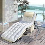 Outsunny Folding Chaise Lounge with 4-Level Reclining Back, Outdoor Tanning Chair with Cushion - Photo 9