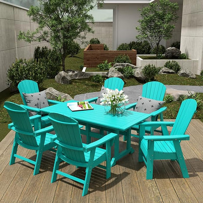 WestinTrends Dylan Outdoor Patio Shell-Back Adirondack Dining Chair Weather Resistant Turquoise