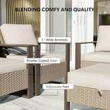 Outdoor Patio Furniture Set, 5 Piece Wicker Patio Conversation with Deep Seating, Thicken Cushions, Outdoor Club Chair - Photo 4