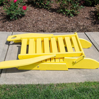 Furniture Barn USA Farmhouse Collection Poly Ladderback Folding Adirondack Chair, Lemon Yellow