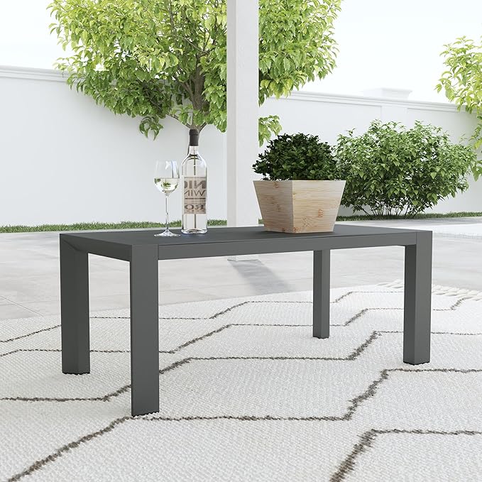Homestyles Grayton Outdoor Aluminum Coffee Table, Gray