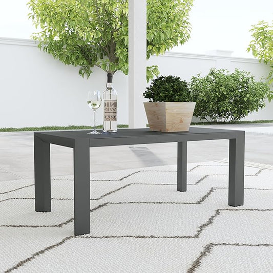 Homestyles Grayton Outdoor Aluminum Coffee Table, Gray