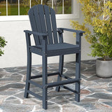 Tangkula Outdoor Tall Adirondack Chair 30 Inches Seat Height, HDPE Bar Height Patio Chair with High Backrest - Photo 6