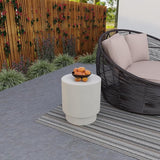LeisureMod Modern Side Table Round Fiberstone Top Accent End Table for Home, Outdoor Patio, Living Room Sofa - Photo 4