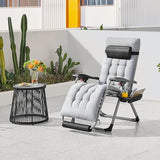 Yaheetech Zero Gravity Chair, Folding Reclining Lounge Recliner with Removable Pad & Headrest & Side Cup Holder Tray - Photo 7