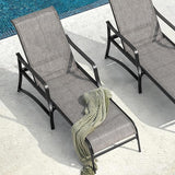 NUU GARDEN Textilene Metal Outdoor Lounge Chairs Set of 2, Adjustable 5-Position Recliner - Photo 4