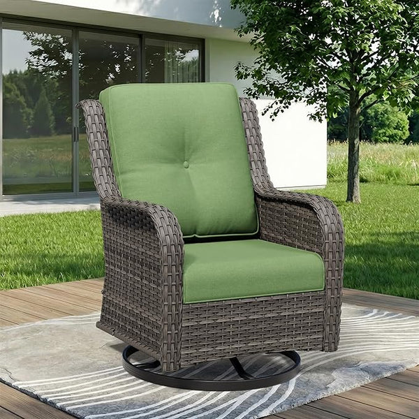 Outdoor Swivel Rocker Patio Chair - Outdoor Wicker Patio Furniture with Thickened Olefin Cushions - Photo 1