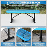 4FT Metal Park Bench for Outside, All-Weather Thermoplastic Coating Outdoor Bench with Anchor - Photo 4