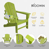 FOOWIN Folding Adirondack Chair Set of 4, HDPE Adirondack Chairs with Cup Holder - Photo 6