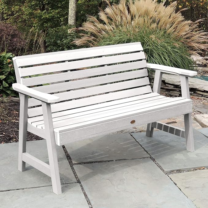 highwood AD-BENW3-WHE Weatherly Garden Bench, 5 Feet, White