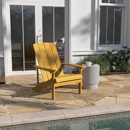 Taylor & Logan Charlestown All-Weather Poly Resin Wood Adirondack Chair in Yellow