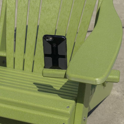 Furniture Barn USA Poly Folding Adirondack Chair with Smart Phone Holder, Tropical Lime Green