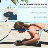 Outsunny Chaise Lounge Chair Outdoor with Face Arm Hole, 5-Position Reclining Face Down Tanning Chair with Carry Strap - Photo 5