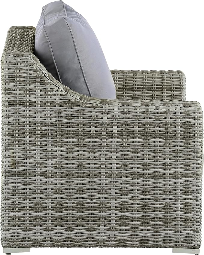 Elle Decor Vallauris Patio Outdoor Furniture Collection, Premium All Weather Wicker, Arm Chair, Gray - Photo 6