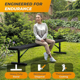 Heavy-Duty Outdoor Metal Bench, Thermoplastic-Coated, Portable, Weatherproof, Commercial-Grade for Parks, Gardens - Photo 4