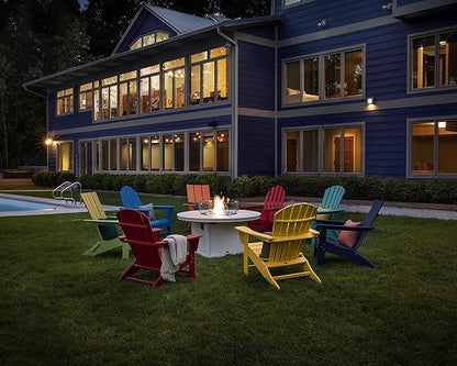 Polywood Vineyard Adirondack Chair, Sand Beige - Classic HDPE Patio Furniture for Outdoor Living, Deck, Garden, Fire Pit, Pool, Beach & Lake Dock Seating