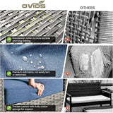 ovios Patio Furniture Set, 5 Pieces Outdoor Wicker Sofa Couch with Ottomans Comfy Cushions - Photo 6