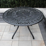 Oakland Living Ornate Outdoor Mesh Aluminum 48-in Bronze Round Patio Dining Table - Photo 2