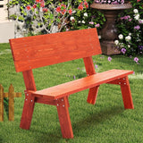 AVAWING Outdoor Convertible Wood Bench with Backrest, Patio Wood Convert a Bench - Photo 2