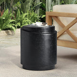 Christopher Knight Home Jarvan 18.7" H Cylindrical MGO Outdoor Side Table, Patio Decorative Small End Table - Photo 10