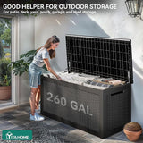 YITAHOME 260 Gallon Outdoor Storage Box, Large Water Resistant Resin Deck Box - Photo 4